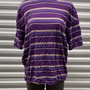 H&M Purple Striped Short Sleeve Tee